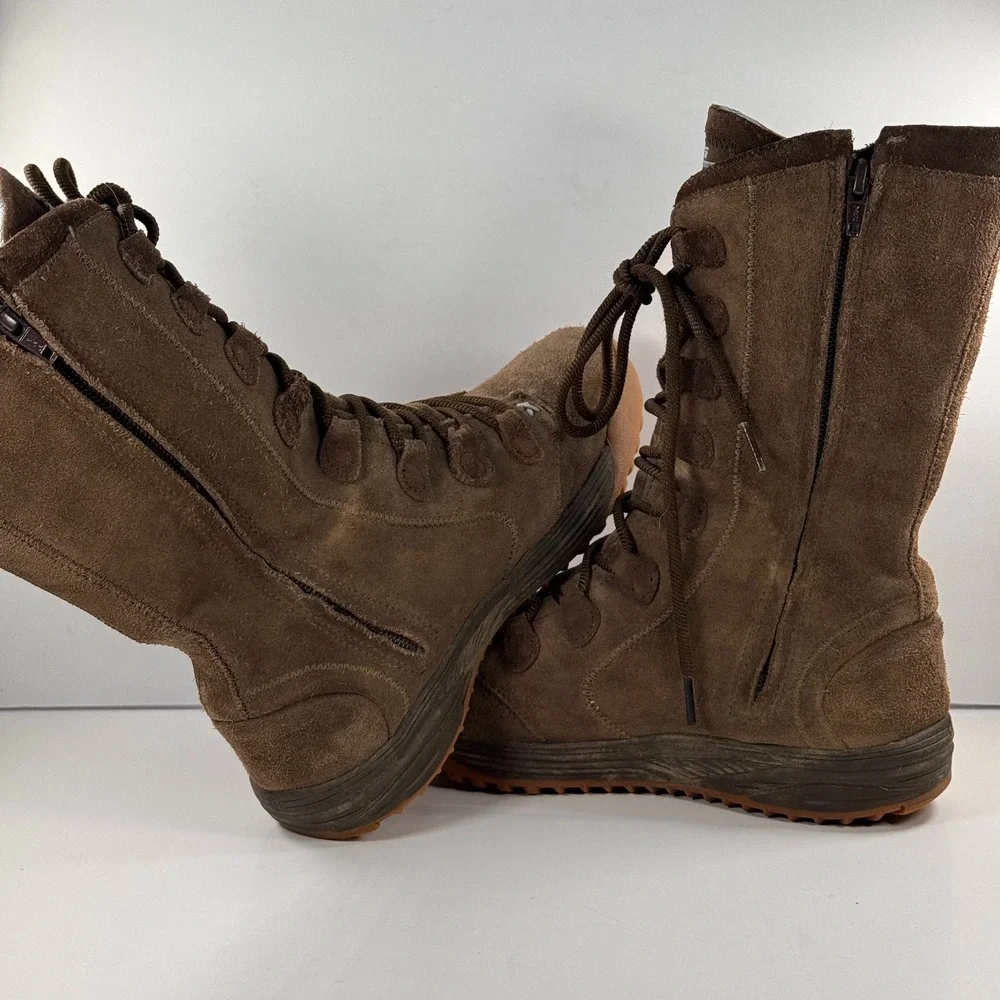 Teva 4334 Vero Brown Suede Lace Up Side Zip Mid Calf Hiking Boots Y5/W6.5